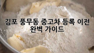 김포 풍무동 중고차 등록 이전 완벽 가이드